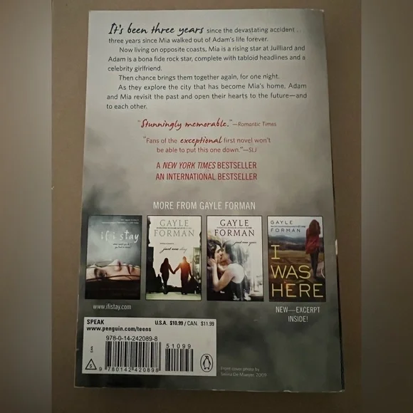 Where She Went by Gale Forman (Book 2, If I Stay) Paperback - Picture 6 of 6